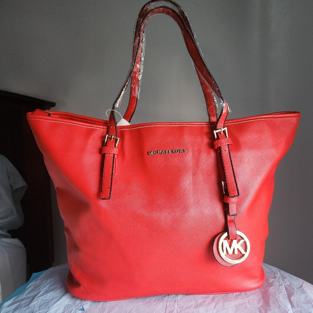 Michael Kors Orange/Red Tote NWOT